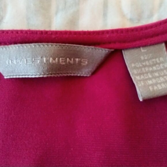 Investments Large Pink Soft Stretch Sleeveless Blouse with Draped V-Neck - Picture 3 of 8